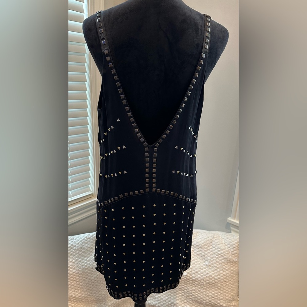 ✨NWT✨ Anthropologie Embellished Deep V Mini Dress Size M - Picture 8 of 16